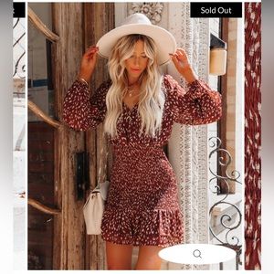 NWOT VICI Lush Berkeley Printed Smocked Dress Small